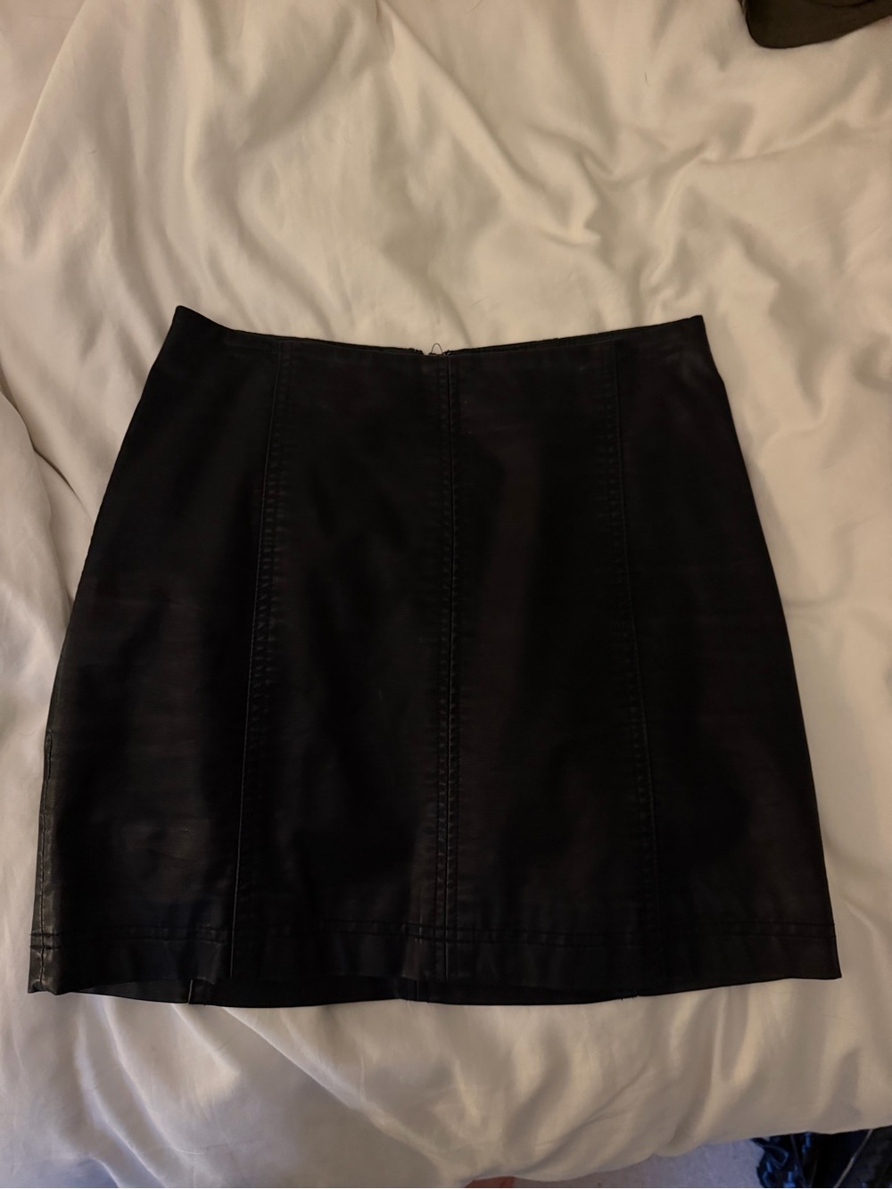 Free People Black Faux Leather Mini Skirt